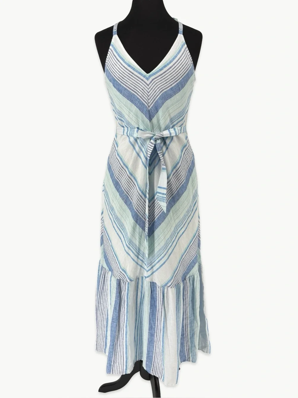 Tommy Bahama Ocean Reverie Maxi Dress Size Small Linen Stripe NWT Resort Beach - Picture 1 of 16